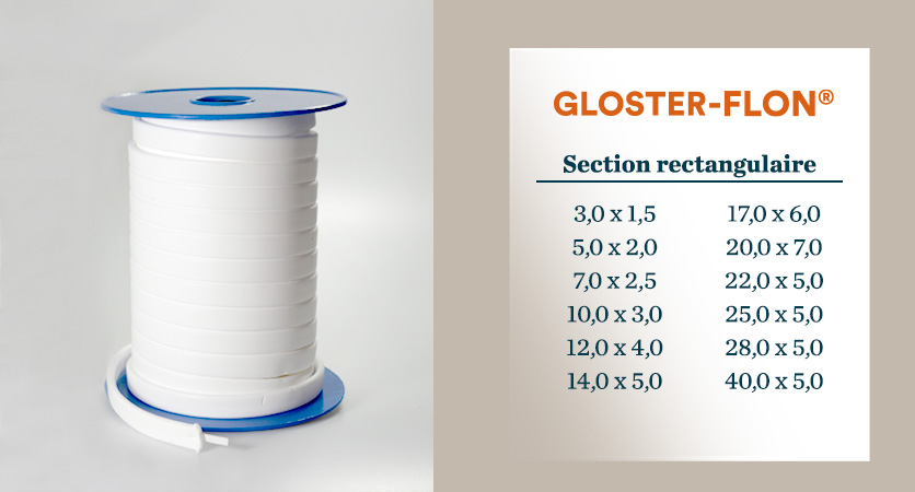 Glosterflon section rectangulaire