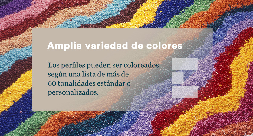 Variedad de colores en los perfiles TPE